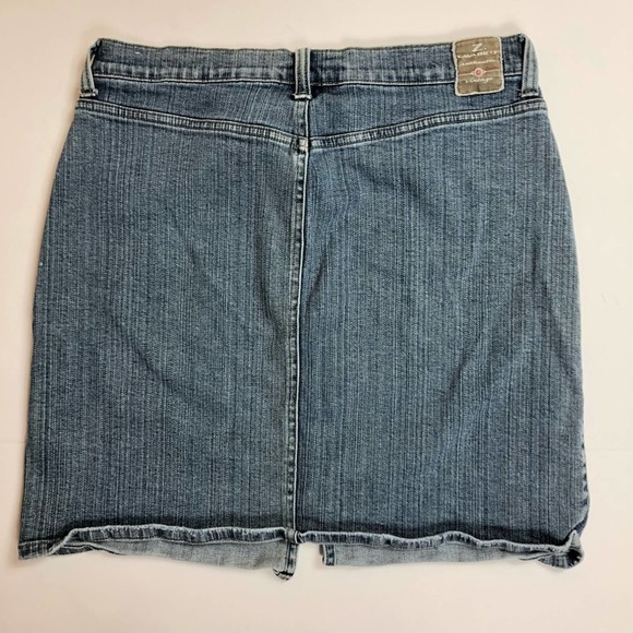 VTG Z Cavaricci Jean Skirt Womens Pockets Denim Slit 90s Y2K Grunge 14 - Picture 2 of 4